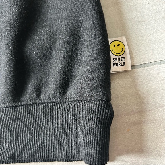 Zara Smiley World Black & Pink Hooded Sweatshirt Dress - Picture 3 of 5